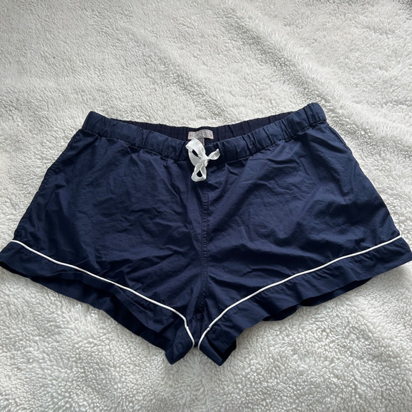 J Crew Cotton Pj‎ Shorts Navy Womens Size Large - Picture 1 of 6